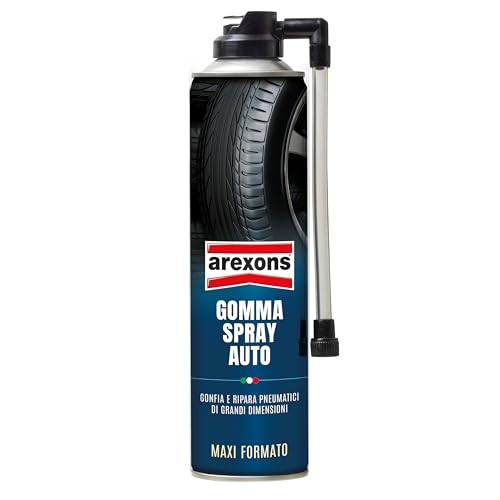 AREXONS 8470 Gomma Spray Maxi Formato 400 ml | Gomma Sigilla Forature e Rigonfia Pneumatici