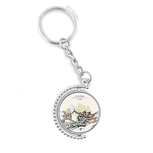 Key ring chain temple de Lijiang, le cadeau idéal pour amoureux de la Chine
