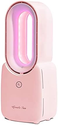 Elyss Desk Fan,Small Table Fan,Air Cooler Fan with 5 LED Lights 4 Wind,Personal USB Bladeless Fan