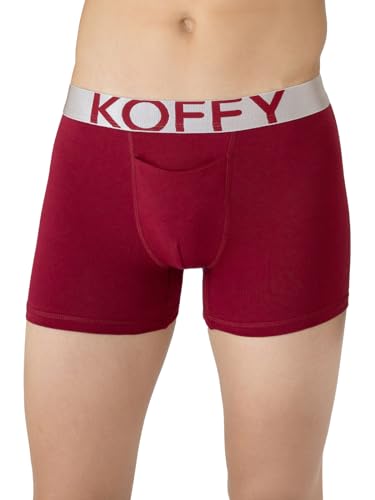 Image of KOFFY Men's Malleable Cotton Lycra Long Trunk with Minus Cutting Pouch I Wrinkle Free I Moisture Wicking Technology