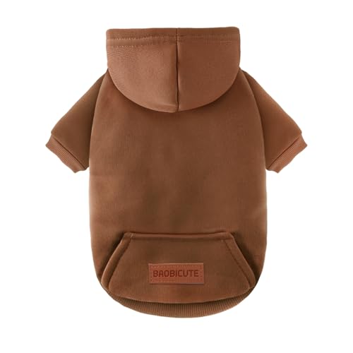 Image of 1 Pack Dog Hoodie Warm Hood Dog Sweater Cold Weather Small Dogs Sweatshirt Comfort Pet Clothes for Small Medium Dogs with Pockets Cats Chihuahua Clothes for Male Female Girl Boy Sporty Daily Wear