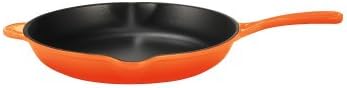 Le Creuset Enameled Cast-Iron 11-3/4-Inch Skillet with Iron Handle, Flame Le Creuset Enameled Cast-Iron 11-3/4-Inch Skillet with Iron Handle, Flame