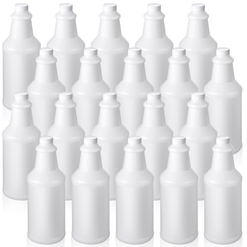 Honeydak 20 Pcs Chemical Resistant 32 oz Bottles, Commercial-grade Quality Reusable Plastic Bottle, Hdpe Plastic, Suitable for Home, Garden, Work (Nozzles Not Include)