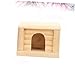Yardwe Natural Wooden Hamster House with Flat Roof PET Hut for Hamsters Adorable Cabin for Small Animals Suitable for Indoor Use