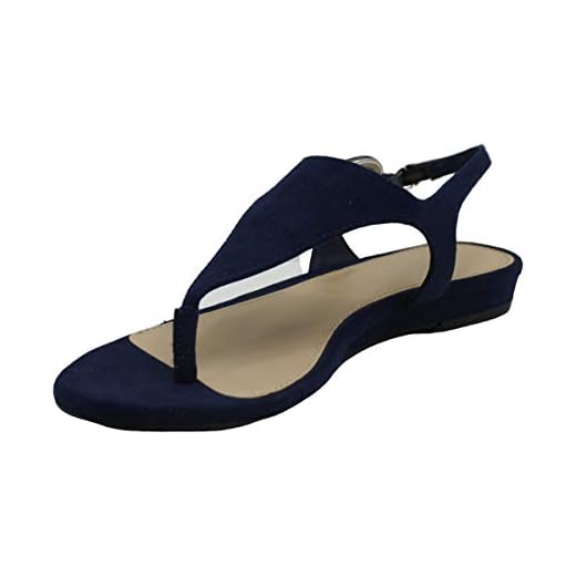 Alfani Womens Hayyden Faux Suede Dressy Thong Sandals Navy 8 Medium (B,M)