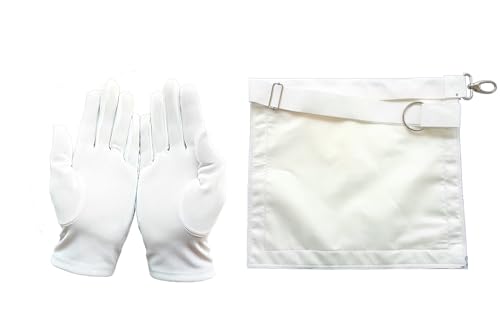 Tablier maçonnique apprenti en cuir et gants blancs à offrir pour initiation