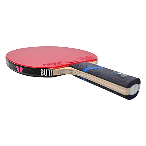 Image of Butterfly TB7 Pro-Line Table Tennis Racket Combo - Assembled with Rozena 2.1 Rubbers - Ilueight Ping Pong Paddle Case Included, Red and Black