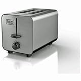 BLACK+DECKER 2-Slice Stainless Steel Toaster with 7 Toast Shades, Extra-Wide Self-Centering Slots