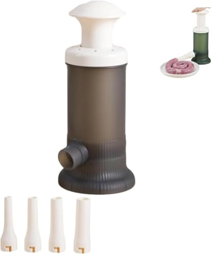 Household Manual Sausage Stuffer Machine,Handmade Sausage Tools 4 Widths,Manual Sausage Maker -Hand-Pressed Meat Filler Machine(Gray)