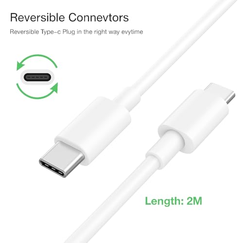 Image of Samsung 2M Type-C to Type-C Fast Charging Cable | PD Support | High-Speed Data Transfer | Compatible with Galaxy A06, F06, A16, M05s, A25, S25, M15, F15, A15, A14, M14, F14, M34, F34, S23 - White