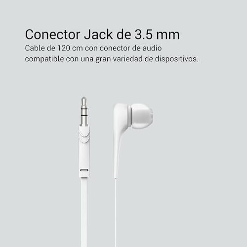 Image of Energy Sistem Style 1 - Comfortable and Lightweight Earphones - Rubber Finish - 120cm Cable - Flat Design - White