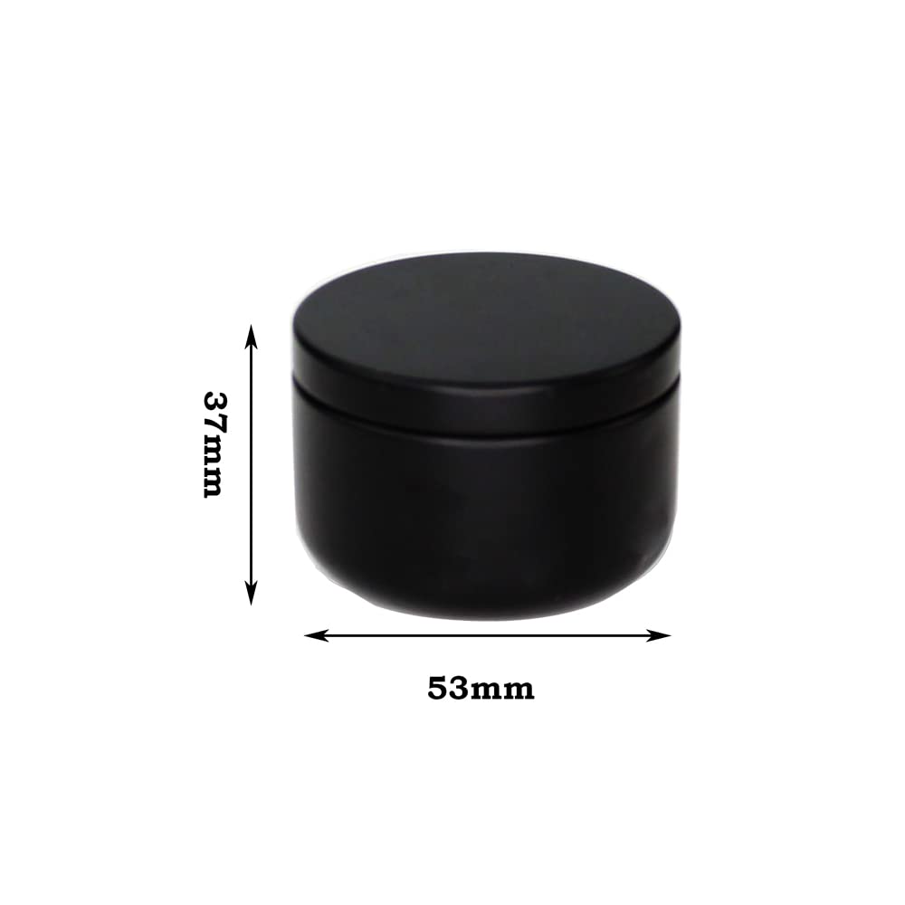 Confezione da 30 barattoli in alluminio nero contenitori per candele in metallo ricaricabili con tappo per fare candele, artigianato, condimenti da cucina （50 g）
