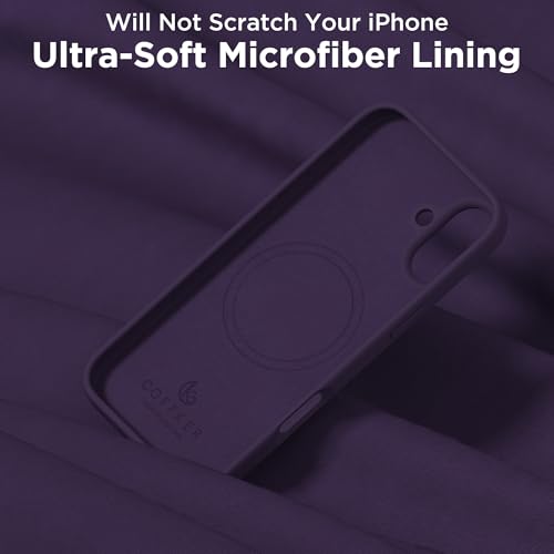 Image of Magnetic for iPhone 16 Case, Compatible with Magsafe, Suction Cup Phone Mount, [2 Screen Protectors][Camera Lens Protector] Silicone Shockproof Protective Slim Phone Cover 6.1 inch, Deep Purple