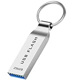 Locpof USB Stick 256GB Speicherstick Metall USB-Stick USB Sticks mit Schlüsselring USB-Flash-Laufwerk Wasserdichter Data Datenspeicher für PC, Laptop, Computer, Tablet,Silber