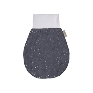 KraftKids Trappelzak mousseline gouden stippen op grijs voor de herfst/winter van mousseline katoen en warme fleece verkrijgbaar in twee maten