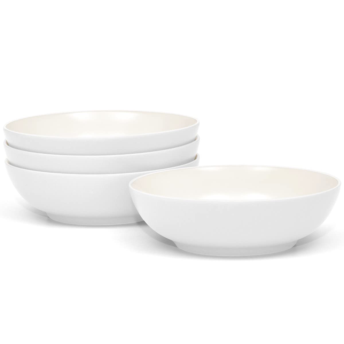 NoritakeColorwave Bowl, Soup/Cereal, 7", 27 oz, Set of 4 in White.,