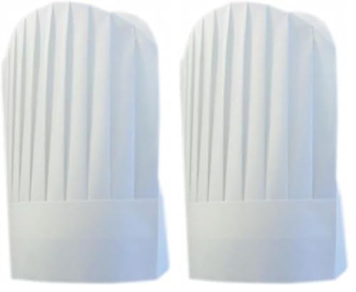 García de Pou 10 Unités - Toques Continental Chefs Round Top 31 cm Blanc Airlaid (Lot de 2)