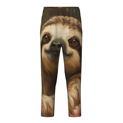 Cute Sloth Print Casual Wear Home Relaxation Soft Pajama Pants Women Men Trousers Themed Parties