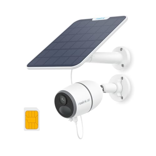 Reolink 4K 4G LTE Überwachungskamera mit SIM Karte 8MP Solar Kamera Outdoor ohne WLAN Person/Auto/Haustiererkennung PIR Bewegungsmelder IR-Nachtsicht microSD-Kartenslot Go Ultra+6W Solarpanel