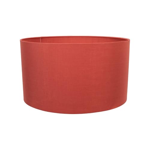 ValueLights | Reni Rust Red Fabric Drum Ceiling Pendant Table Floor Medium Lamp Shade | Shades, Home Décor & Improvement Essential | 350mm Shade Width