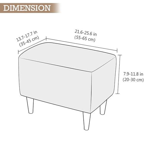 Image of HOKIPO Premium Knitting Jacquard 200 GSM Stretchable Footstool Cover, 'Nestiva Series' Blush Beige (AR-6236-BGE)