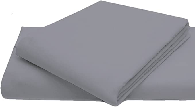 British Home Bedding - 100% Pure Egyptian Cotton 200 Thread Count Flat Bed Sheets - Hypoallergenic, Premium Deluxe Hotel Quality with Supreme Softness (Grey, Single) โ image 1