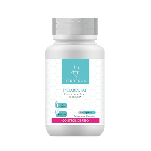 Metabolismo de grasas y control de peso – Coleus forskohlii con Colina y Cetonas de Frambuesa + Vitaminas B5-B6 | HERBESON METABOL FAT – 60 cápsulas veganas sin gluten. (60)