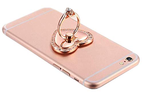 Cell Phone Ring Holder Grip Turns 360° Degrees & 180° Degrees Adjustable To Fit Your Needs Helps Stabilize Phone For Selfies And Wall Hook 4 Colors Available Heart Design 62902 (A - Rose Gold) #TOP2
