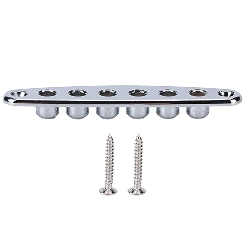 KooingTech Guitar String Ferrules, 0.4 * 0.2in Hole Guitar Parts String Pass Plate, Zinc Alloy Electric Guitar Bridge for Guitar Enthusiasts, Players or Music Bands