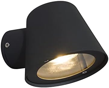DAWALIGHT Black Spot Lights Wall GU10 LED Wall Down Lights IP44 Aluminum Outdoor Sconce Lights for Garden Bathroom Kitchen Walls