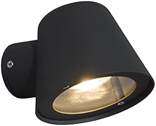 DAWALIGHT Black Spot Lights Wall GU10 LED Wall Down Lights IP44 Aluminum Outdoor Sconce Lights for Garden Bathroom Kitchen Walls