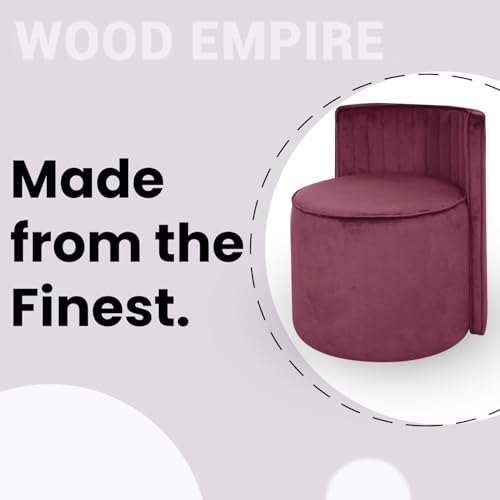 Image of Puffy Stool for Living Room | Velvet OttomanPouffes for Sitting with Backrest | Dressing Table Stool | Puffy Footstool Furniture for Home Decor, Office (Light Purple)