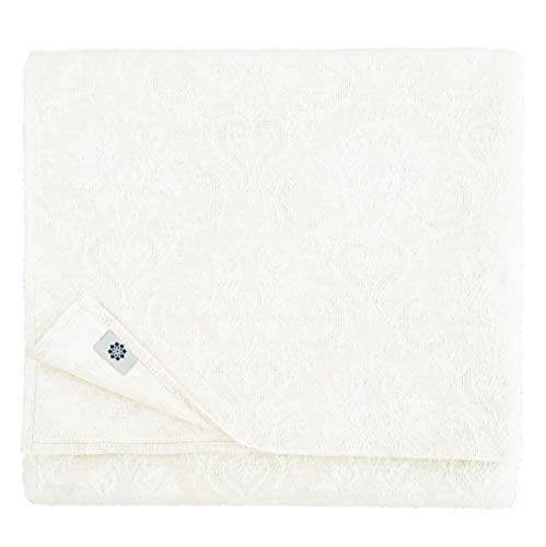 Linen & Cotton Jacquard Damasco Mantel de Tela Waverly -46% Lino, 54% Algodón, Blanco (147 x 250 cm) Rectangular para el Hogar Cocina Gastronomía Boda Banquetes Cumpleaños Comunion Celebración