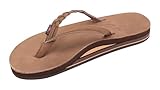 Rainbow Sandals Women's Double Layer Flirty Braidy Premier Leather w/Single Braided Strap, Dark Brown, Ladies X-Large / 8.5-9.5 B(M) US
