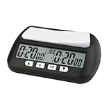 Reloj de ajedrez digital portátil 3 en 1 para jugar en torneos con modos de bonificación y retraso, temporizador de configuración ajustable para juegos competitivos, diseño ABS profesional (A)