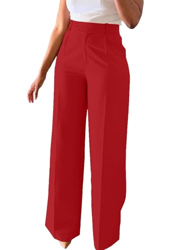 Lucuna Women's Wide Leg Dress Pants High Waisted Straight Leg Slacks Business Office Work Pants...