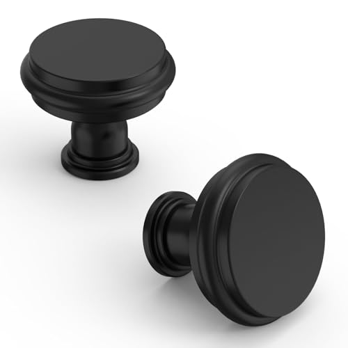 Asidrama 2 Pack Matte Black Cabinet Pulls Heavy-Duty Solid Kitchen Cabinet Handles Black Drawer Hardware for Bathrooms Cabinets