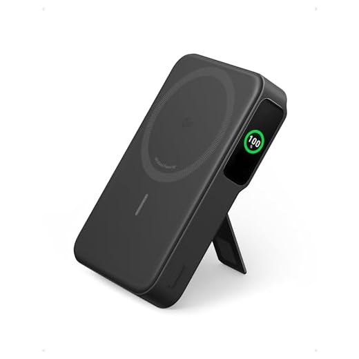 PowerBank Anker MagGo Power Bank Caricatore portatile veloce compatibile con MagSafe da 15 W, con batteria da 10000 mAh, display intelligente e supporto pieghevole, per iPhone 17/16 pro max cavo USB-C incluso