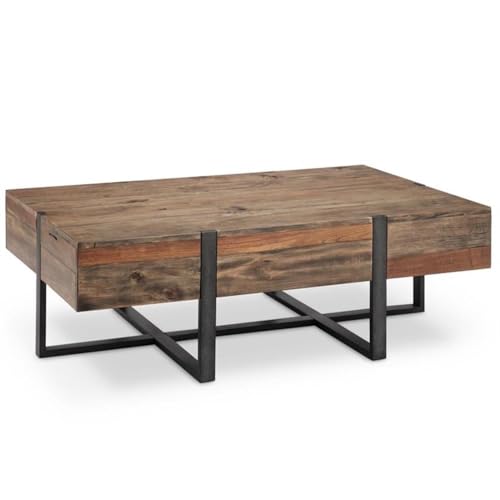 BOWERY HILL Contemporary Coffee Table, 54" x 34" Reclaimed Wood