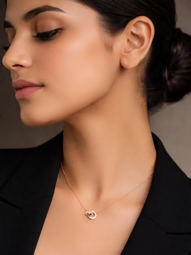 Image of Rubans Demi Fine Stainless Steel AD Pendant Necklace Gift for Women & Girls