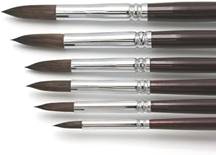 ACONDE Lot De 6 Pinceaux à Pochoir, Poils Naturels, 5 Tailles, Noir, Bois, Utilisés Pour Acrylique, Peinture à L'huile, Aquarelle, Bricolage, Peinture Artistique