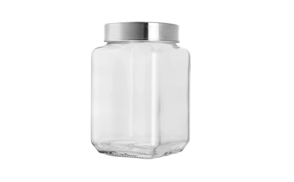 Cloudmart 1.8 liter Clear Glass Jar Container With Airtight See through Steel Lid for home and kitchen||Pickle snacks pasta Coffee Sugar jar || Kitchen storage jar set (Cubical Square-1.8kg-set of 1) (B0CZS3HW7V) Amazon Price History, Amazon Price Tracker
