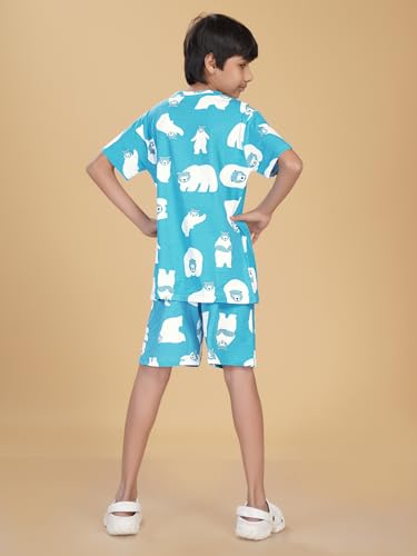 Image of Boys Halfsleeves Cotton Solid /Printed T-Shirt & Shorts Summer Co-ord Set /Clothing Set /Casual wear
