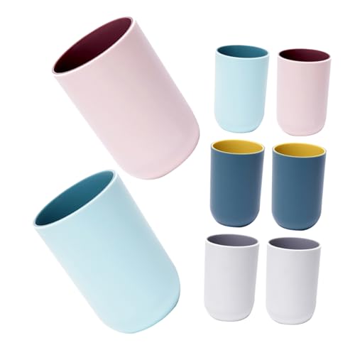 Veemoon 8 Vasos Reutilizables para Baño Vasos para Viajes para Enjuague Bucal Creativos para Dientes para Cepillos De Dientes De Polipropileno