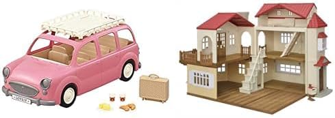 Calico Critters Family Picnic Van (Seats 10 Figures) & Red Roof Country Home Secret Attic Playroom Bundle
