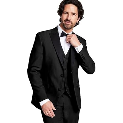 EMERAIDVLN Wedding Tuxedo for Groom Black Single Breasted Mens Suit Formal Wear Prom Tuxedos for Men Slim Fit Peak Lapel Suit Men 4XL Cover