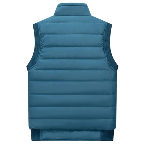 Image of Msmsse Men's Outerwear Vests Winter Quilted Padded Vest Gilet Stand Collar Warm Puffer Vest