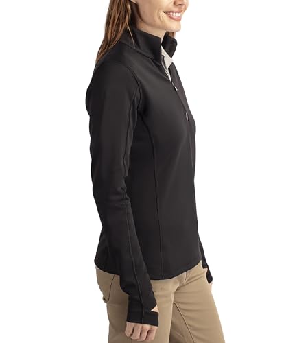 Image of Cutter & Buck womens Moisture Wicking Upf 50+ Stretch Traverse Half Zip PulloverPullover Sweater