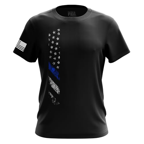 Tactical Pro Supply Thin Blue Line USA Patriotic Graphic Novelty T-Shirt, Support Law...