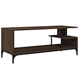 vidaXL Mueble de TV, Madera de Ingeniería y Acero Marrón